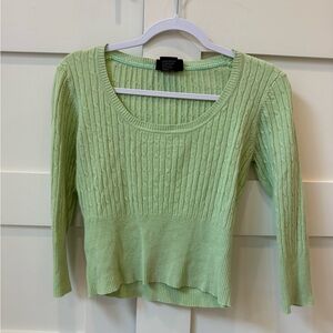 Light Green Cable Knit Sweater